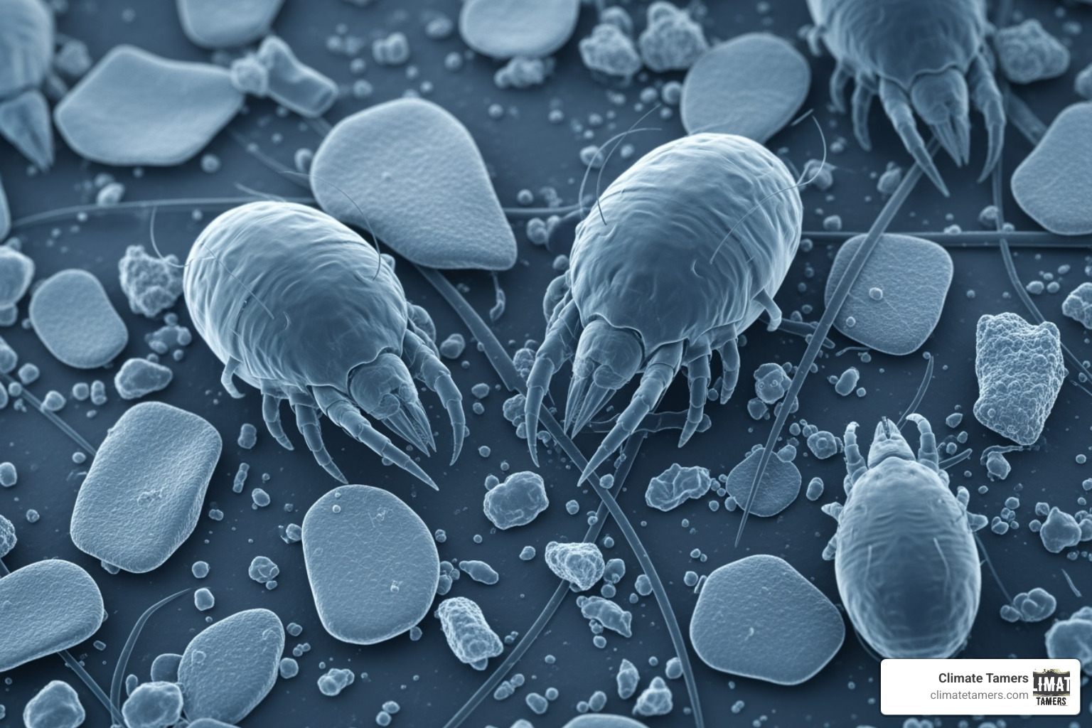 Image of common household allergens like dust mites and pet dander - NOLA indoor air quality