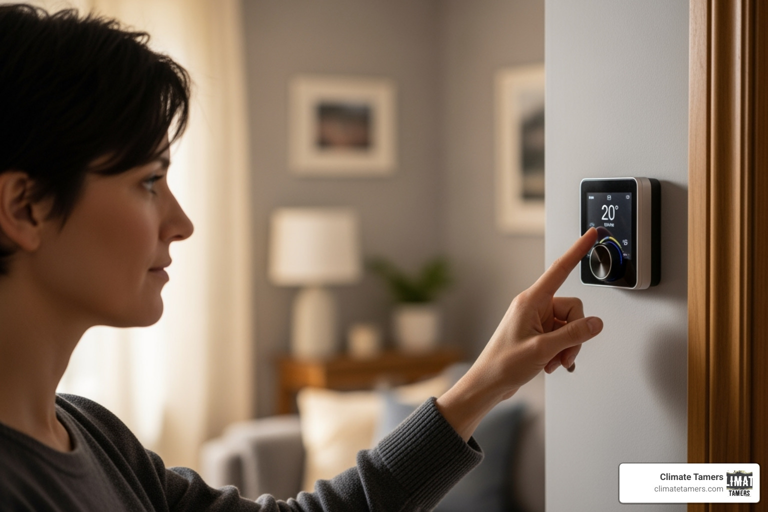 of a homeowner checking their thermostat - hvac repair on weekends new orleans