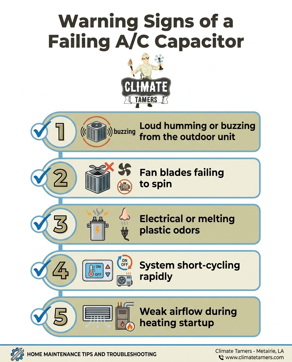 Warning Signs of a Failing A/C Capacitor
