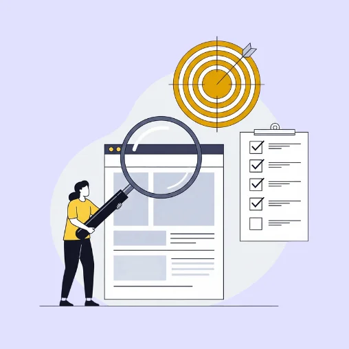 Scale My Marketing SEO audit icon showing keyword strategy and competitive analysis.