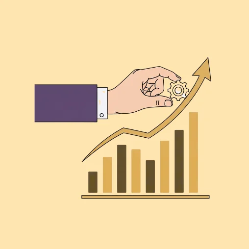 Scale My Marketing SEO growth icon showing upward trend and performance improvement.