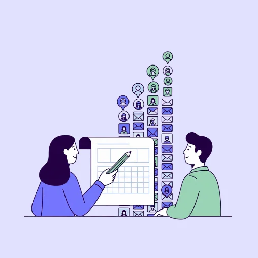 Scale My Marketing icon showing email strategy planning and targeted list building.