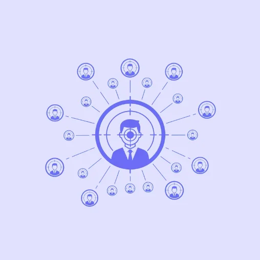 Scale My Marketing icon showing LinkedIn prospect targeting and strategic connection building.