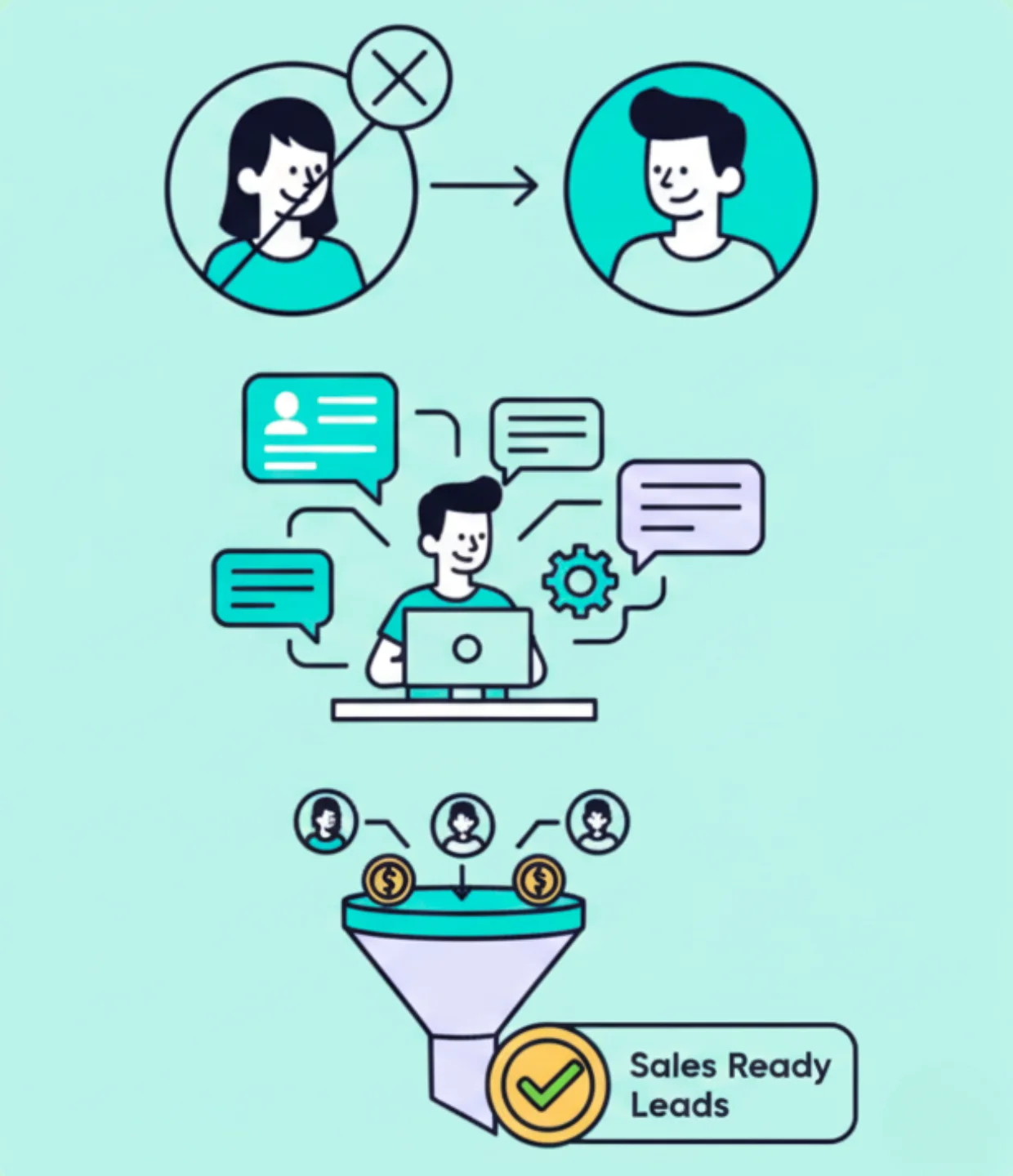 Scale My Marketing system turning unqualified leads into engaged, sales-ready prospects.