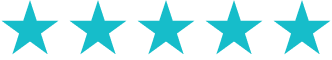Five blue stars in a horizontal row representing a five-star rating.