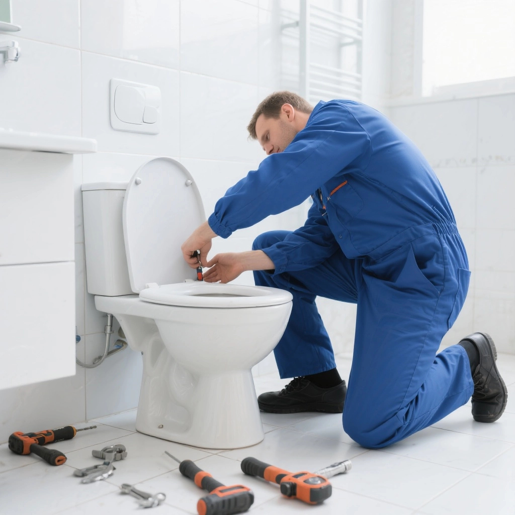 A plumber working