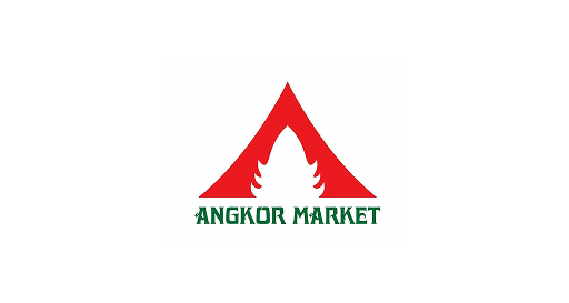Angkor Market logo with red temple design