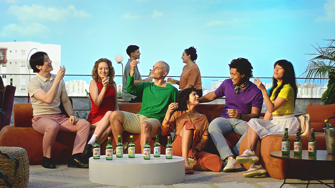 Friends enjoying drinks together outdoors