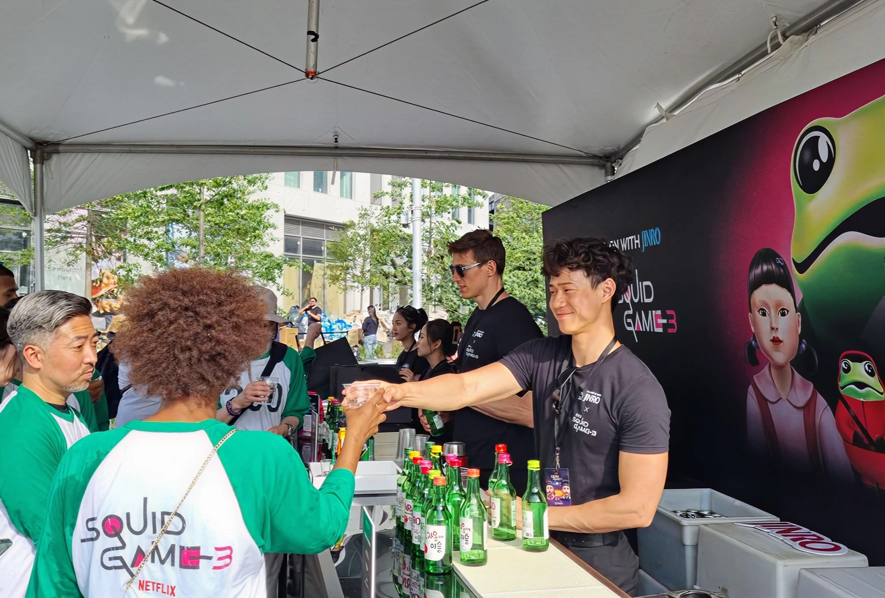 Jinro x Squid Game promotion tent