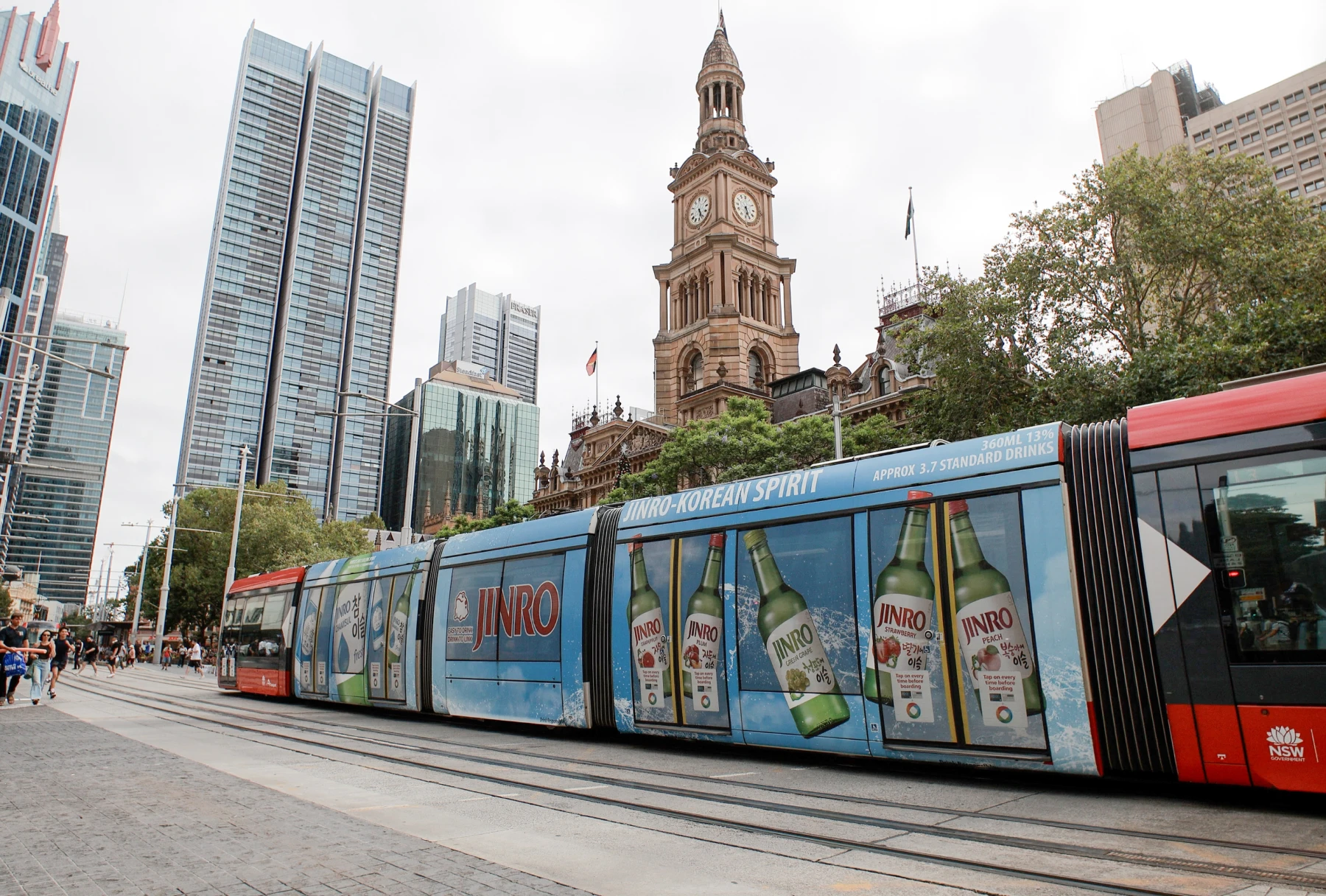 JINRO advertisement on city tram
