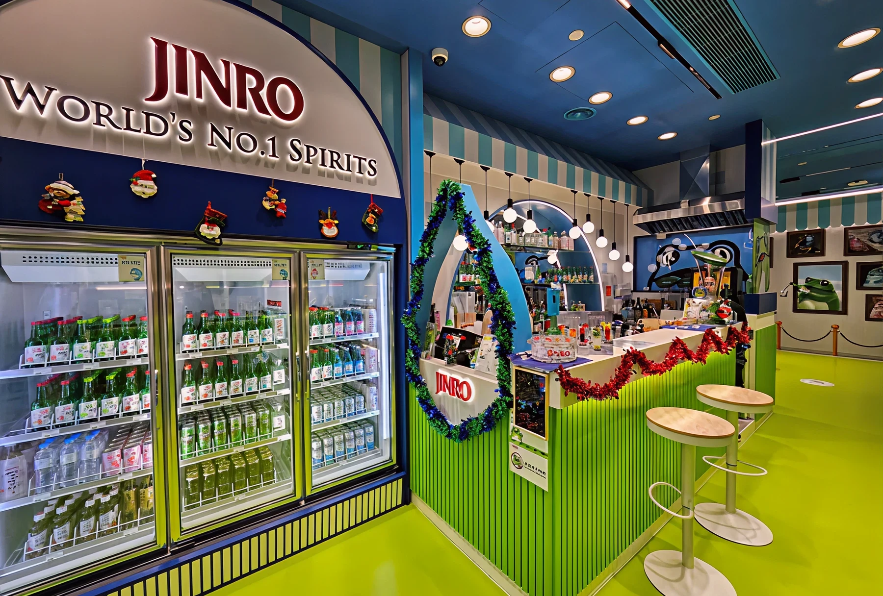 JINRO themed store interior.