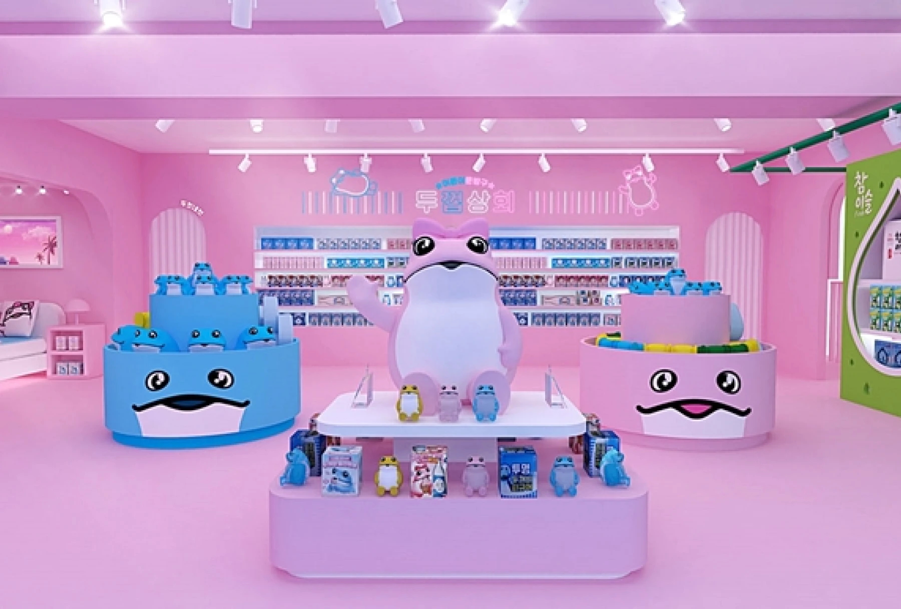 JINRO-themed pink store interior.