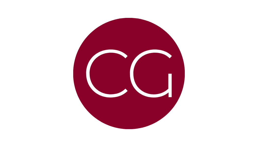 a circle logo with CG in the center.