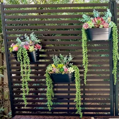 trellis with hanging planter