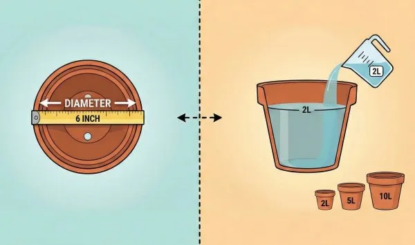 Pot Size Diameter vs. Litres
