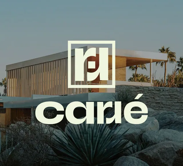 Visuel de présentation du projet Carré, agence d’architecture contemporaine, avec logo minimaliste et design épuré reflétant l’identité visuelle créée par Iconize.