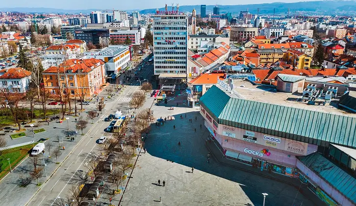 trg Krajine u Banjoj Luci sa neba
