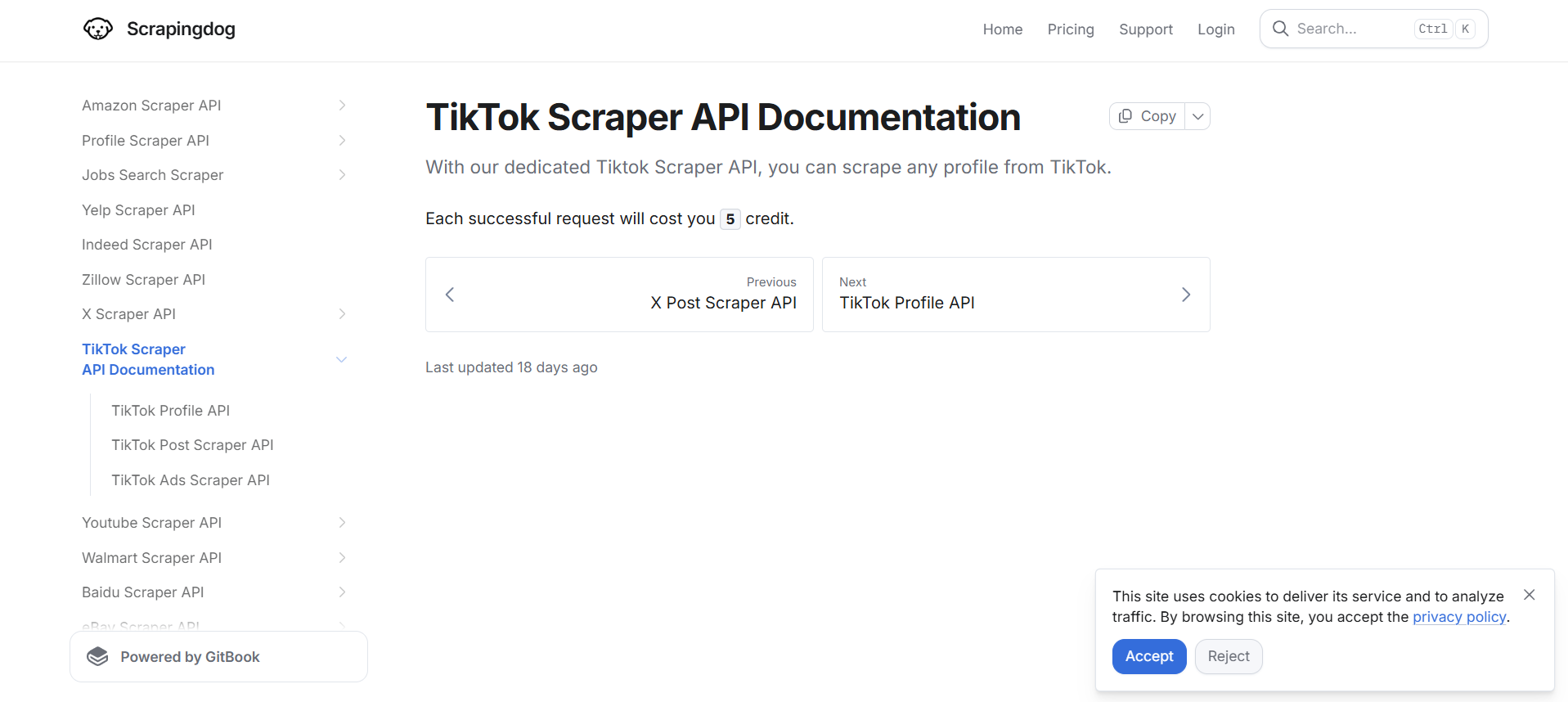 Scrapingdog TikTok Scraper API