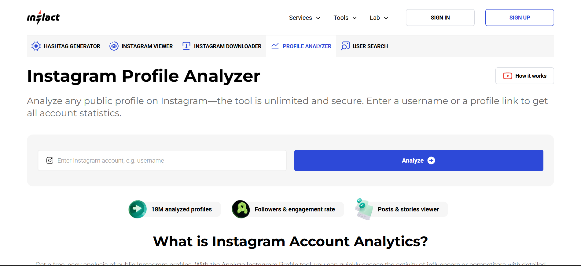 Inflact Instagram Profile Analyzer