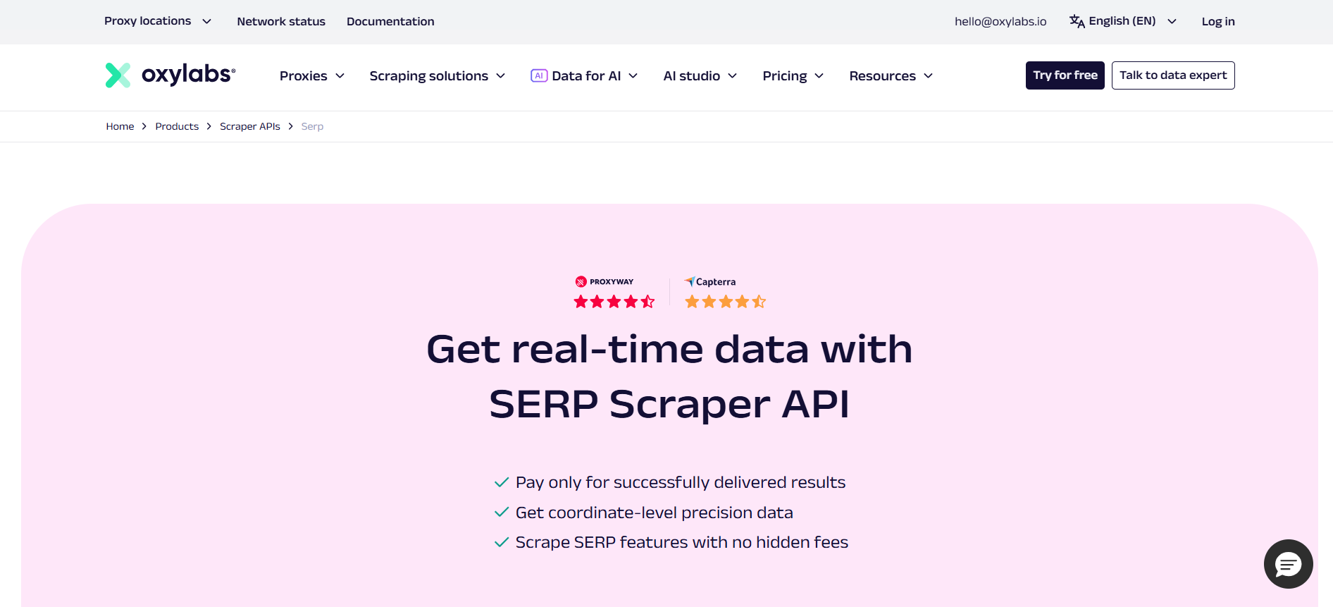 Oxylabs SERP Scraper API