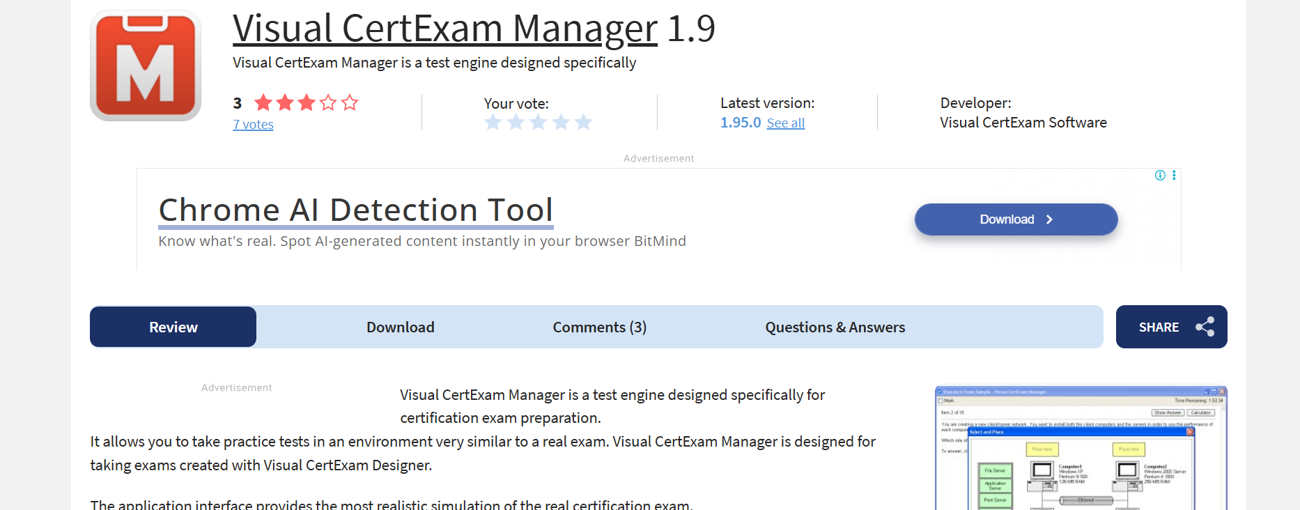 Visual CertExam Manager
