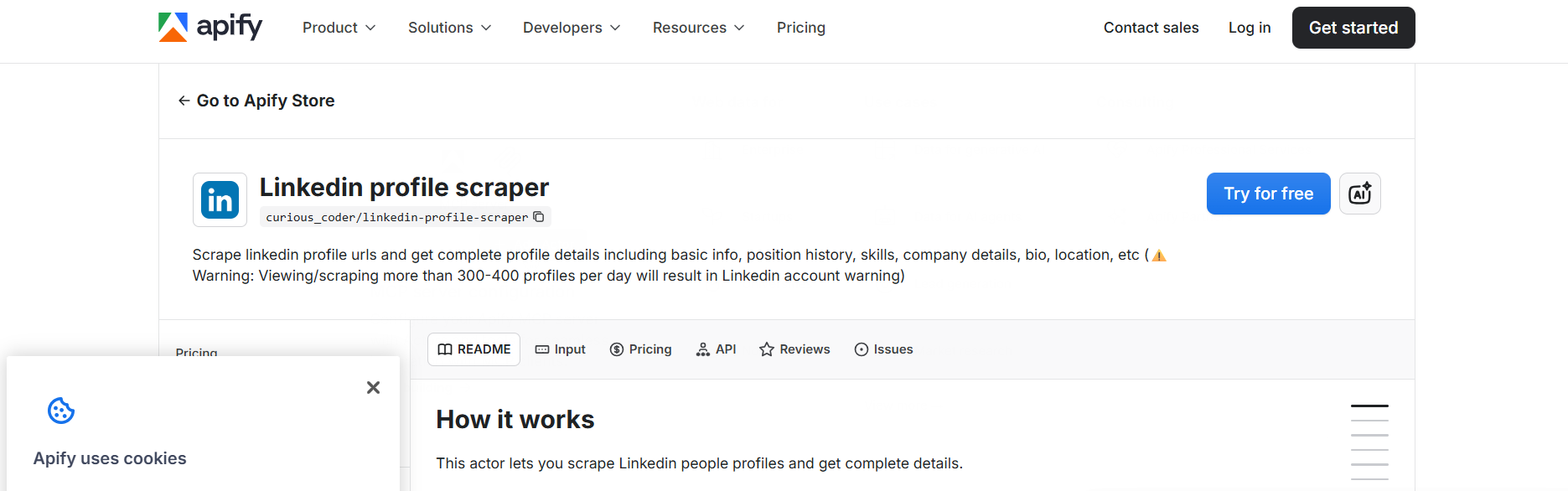 Apify LinkedIn Scraper API
