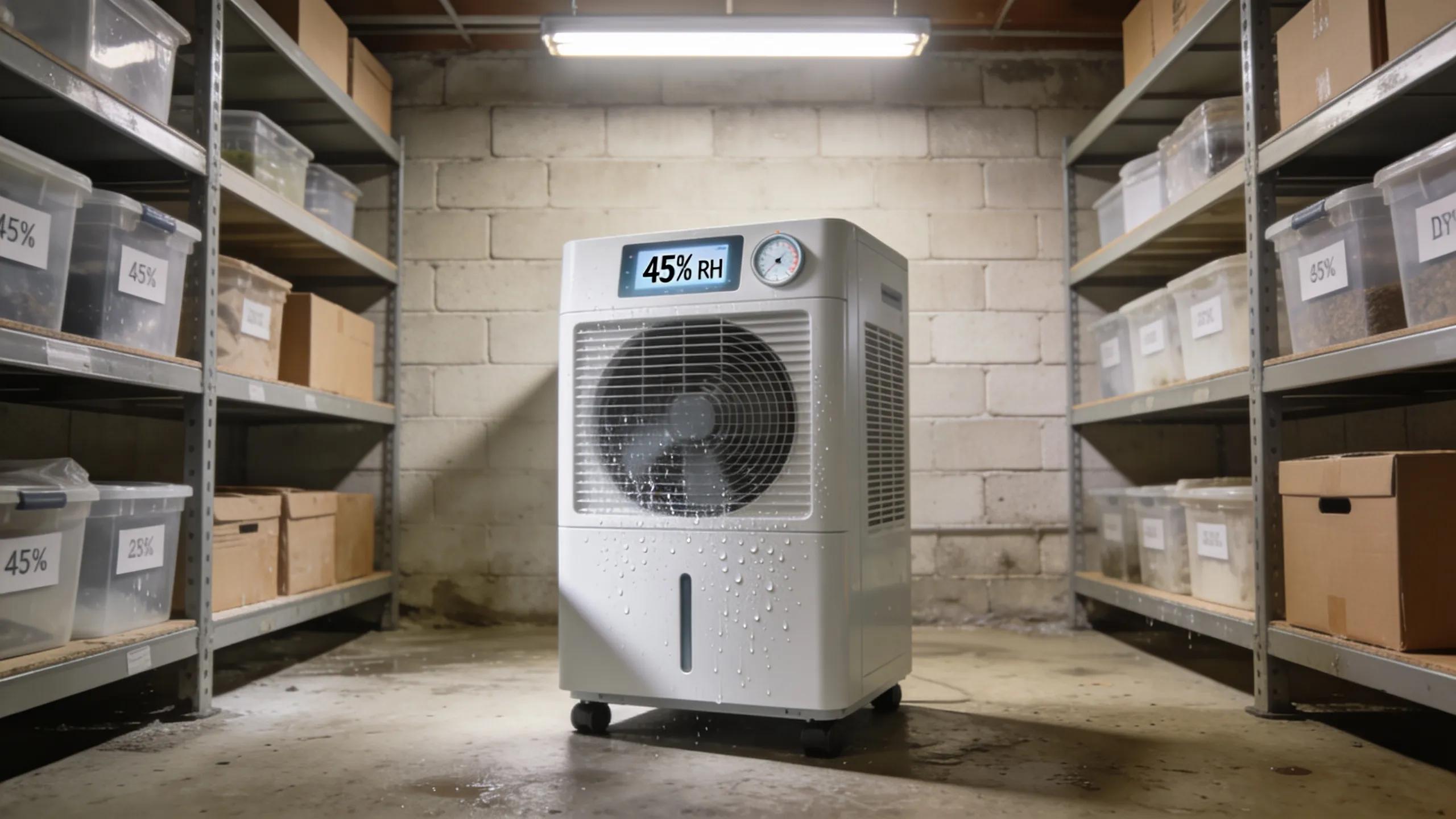 Effective dehumidifier in a dry and clean basement environment