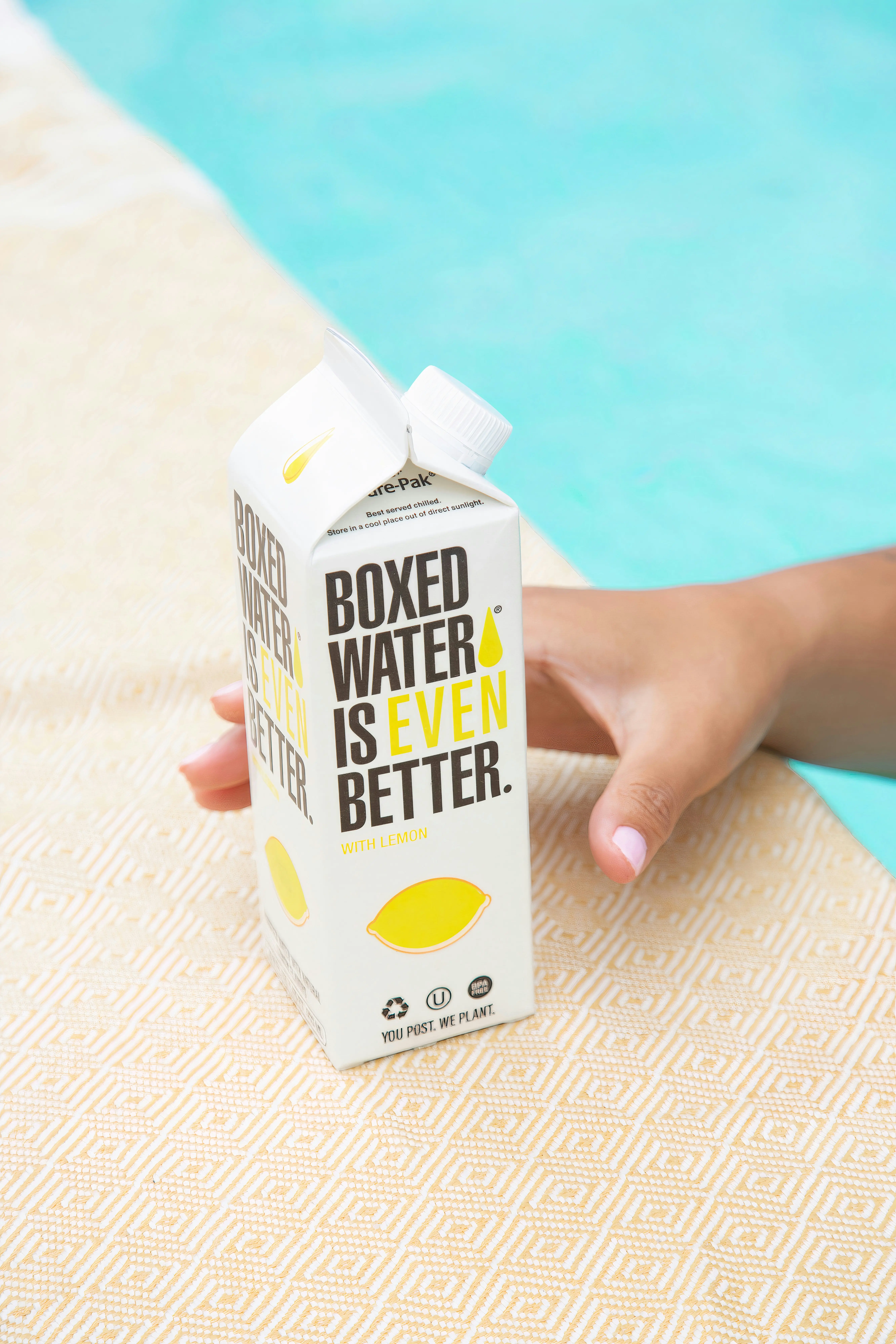 Boxed water.