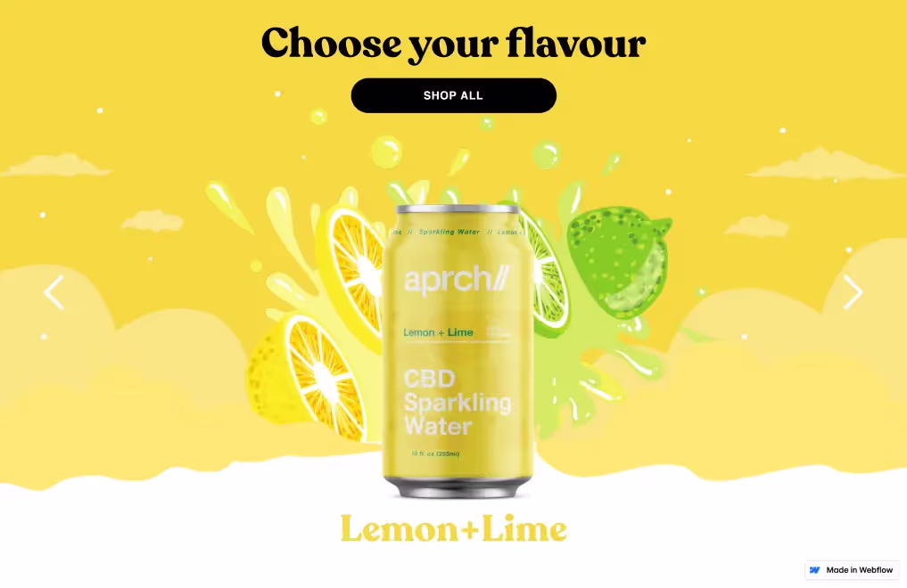A yellow can of lemon and lime sparkling water.