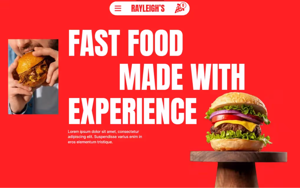 A mockup displaying an ecommerce food brand hero section.