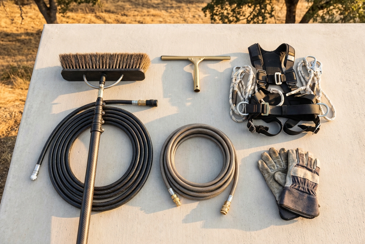 Professional solar panel cleaning tools and equipment