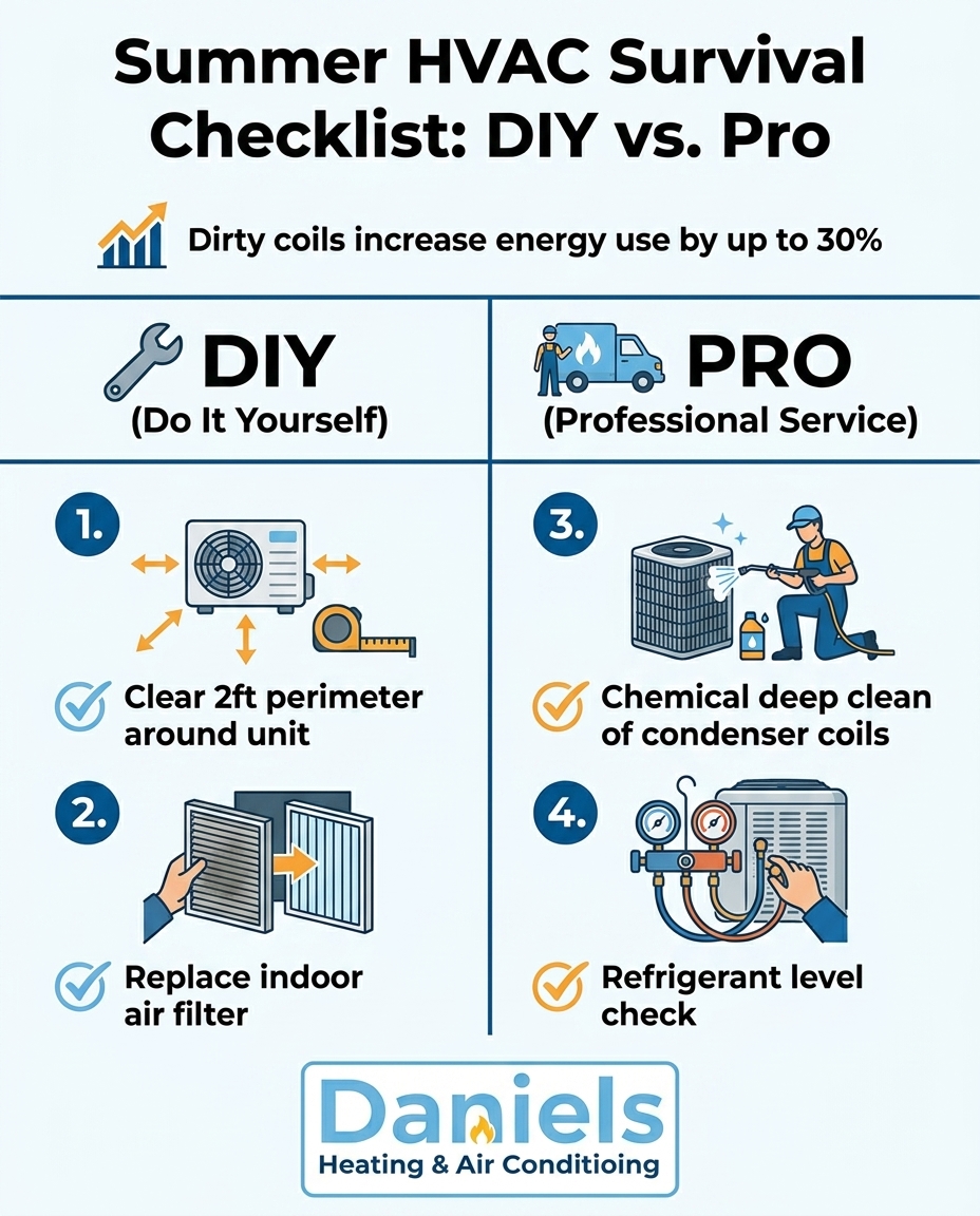 Summer HVAC Survival Checklist: DIY vs. Pro