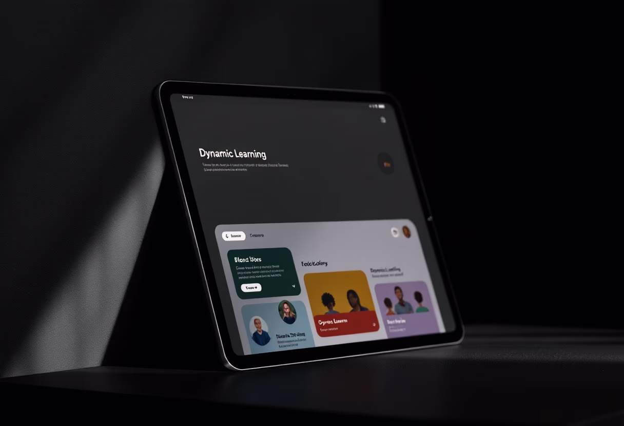 interface image of a tablet with an educational app (for a edtech)