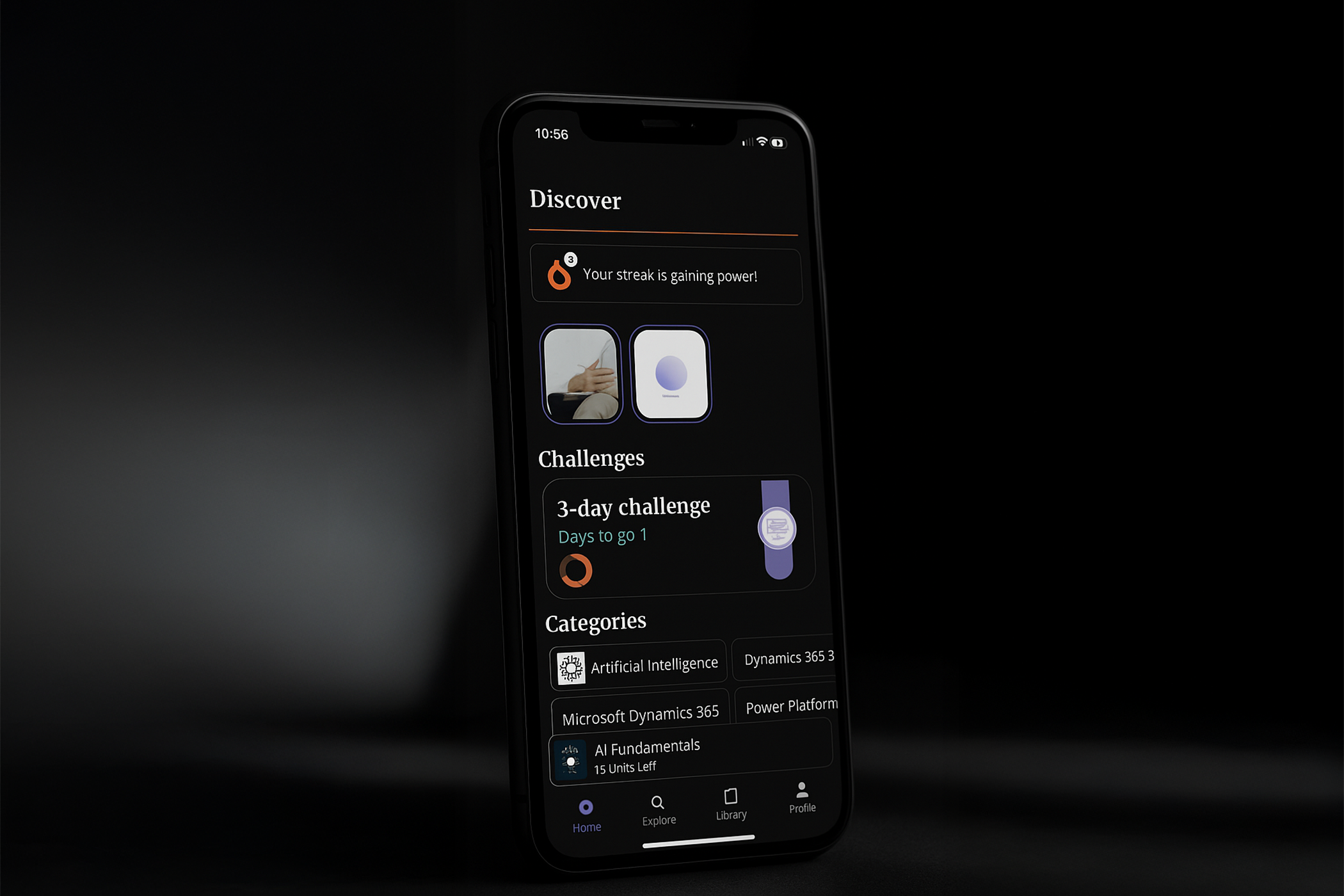 interface image of a tablet with an educational app (for a edtech)
