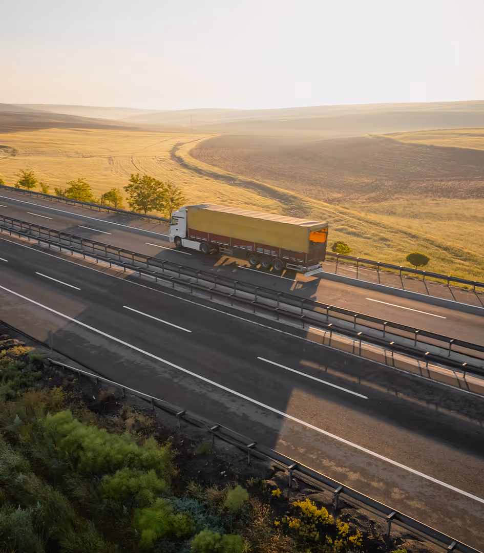 truck on the road cinematic