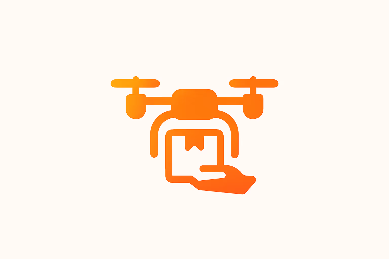 air cargo icon with dron