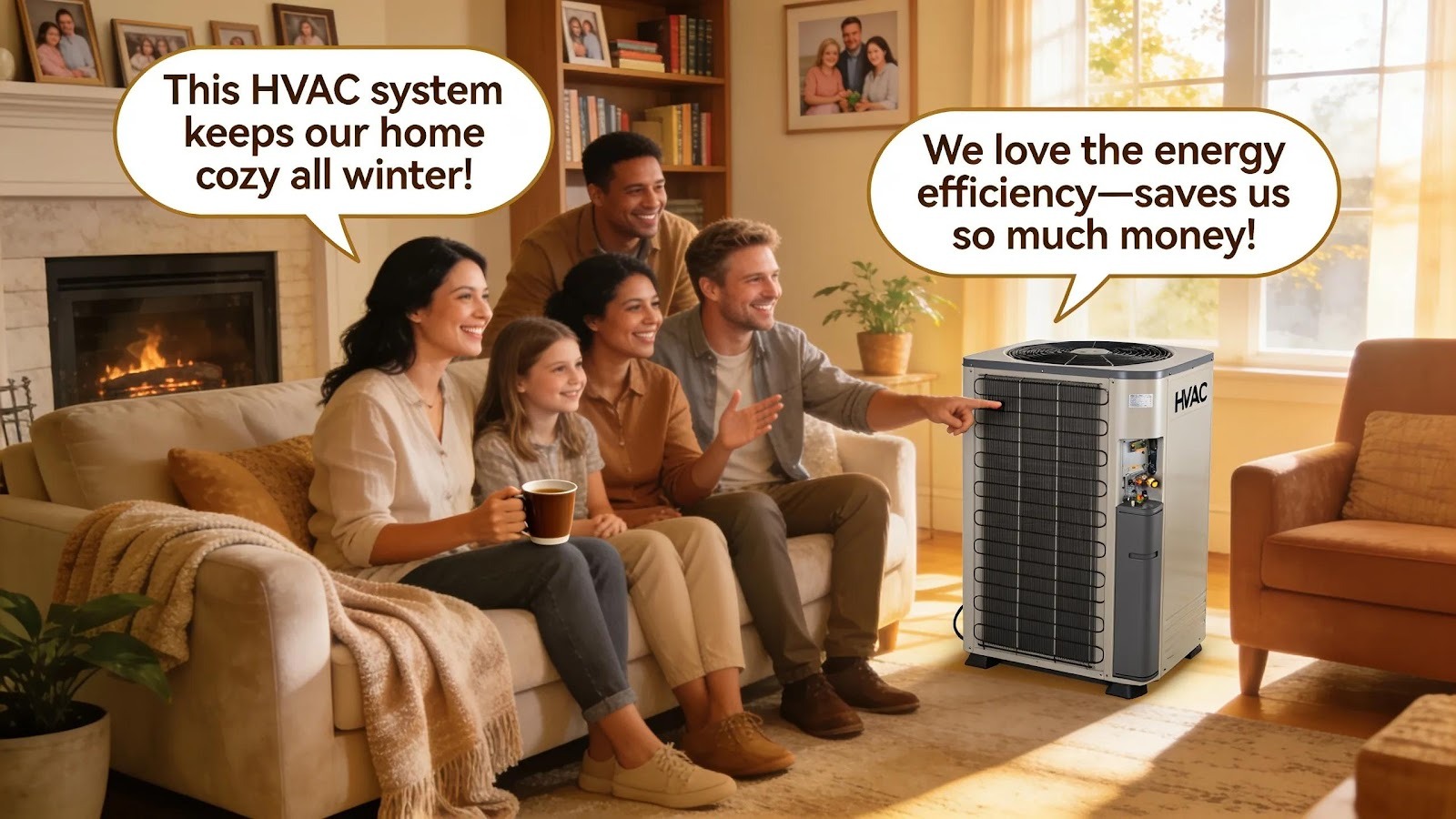 Satisfied homeowners discussing HVAC service effectiveness illustrating customer satisfaction and reliability