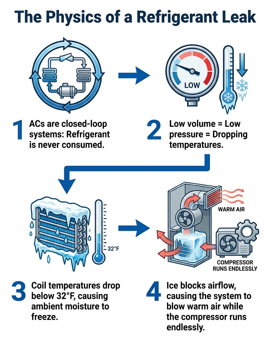The Physics of a Refrigerant Leak