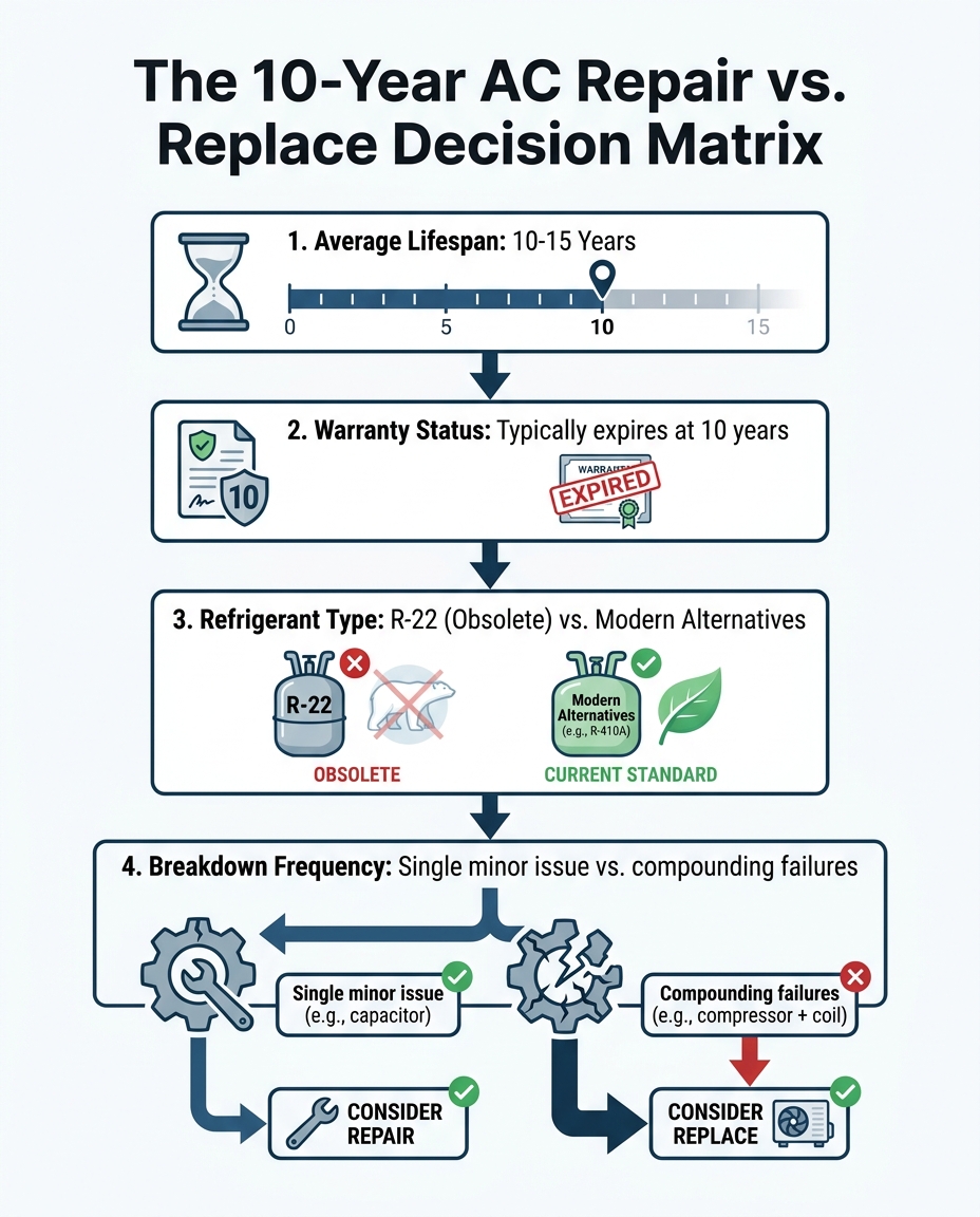The 10-Year AC Repair vs. Replace Decision Matrix