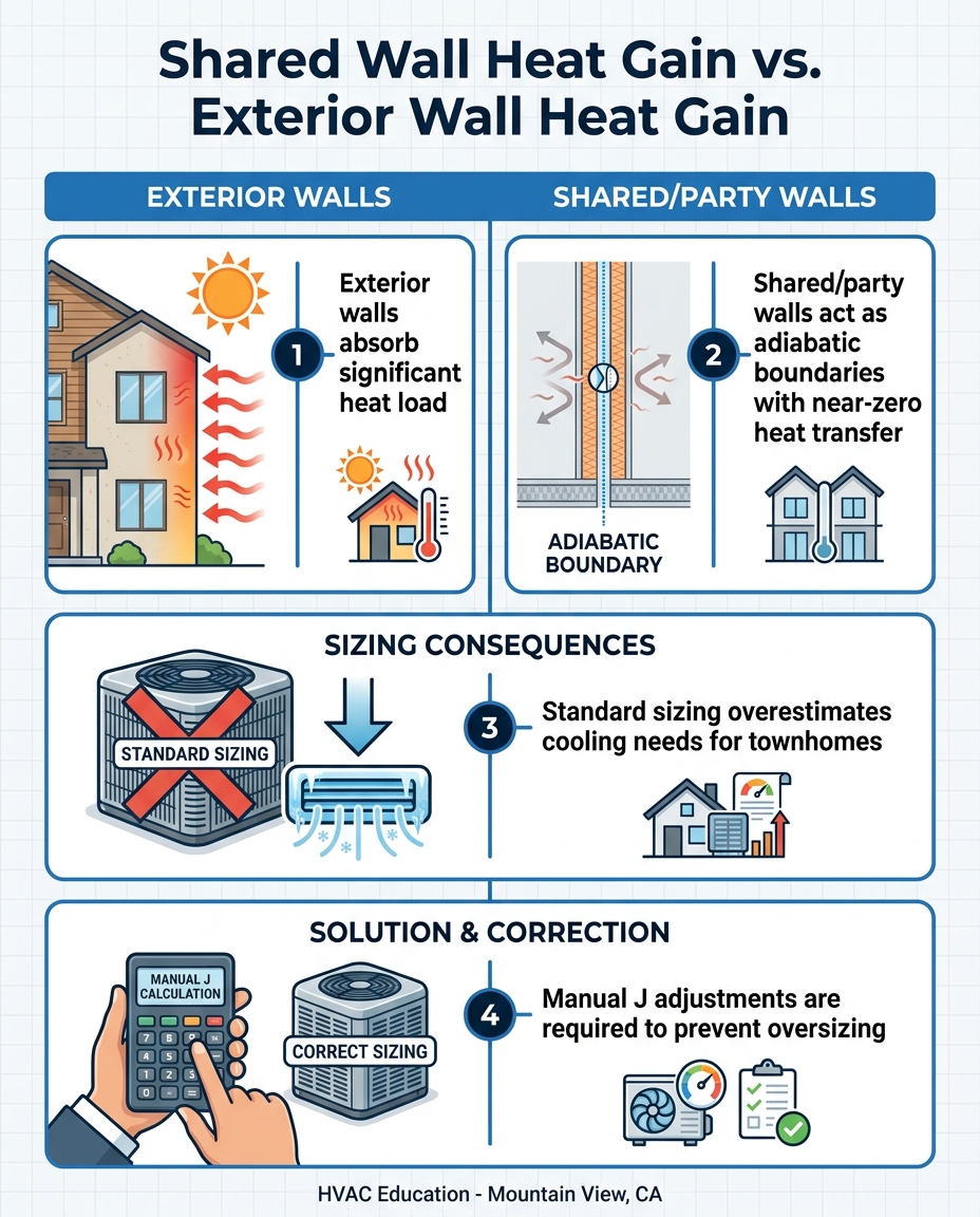 Shared Wall Heat Gain vs. Exterior Wall Heat Gain