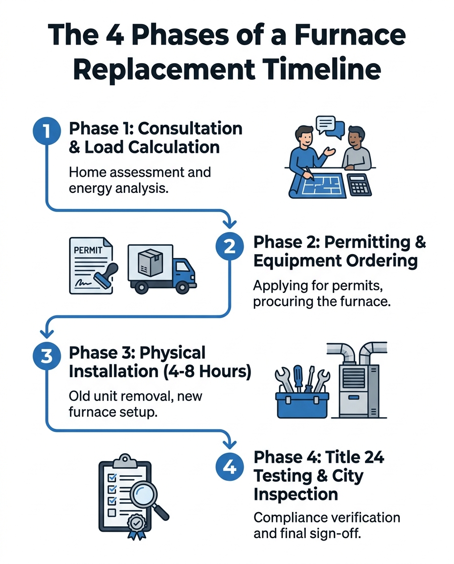 The 4 Phases of a Furnace Replacement Timeline