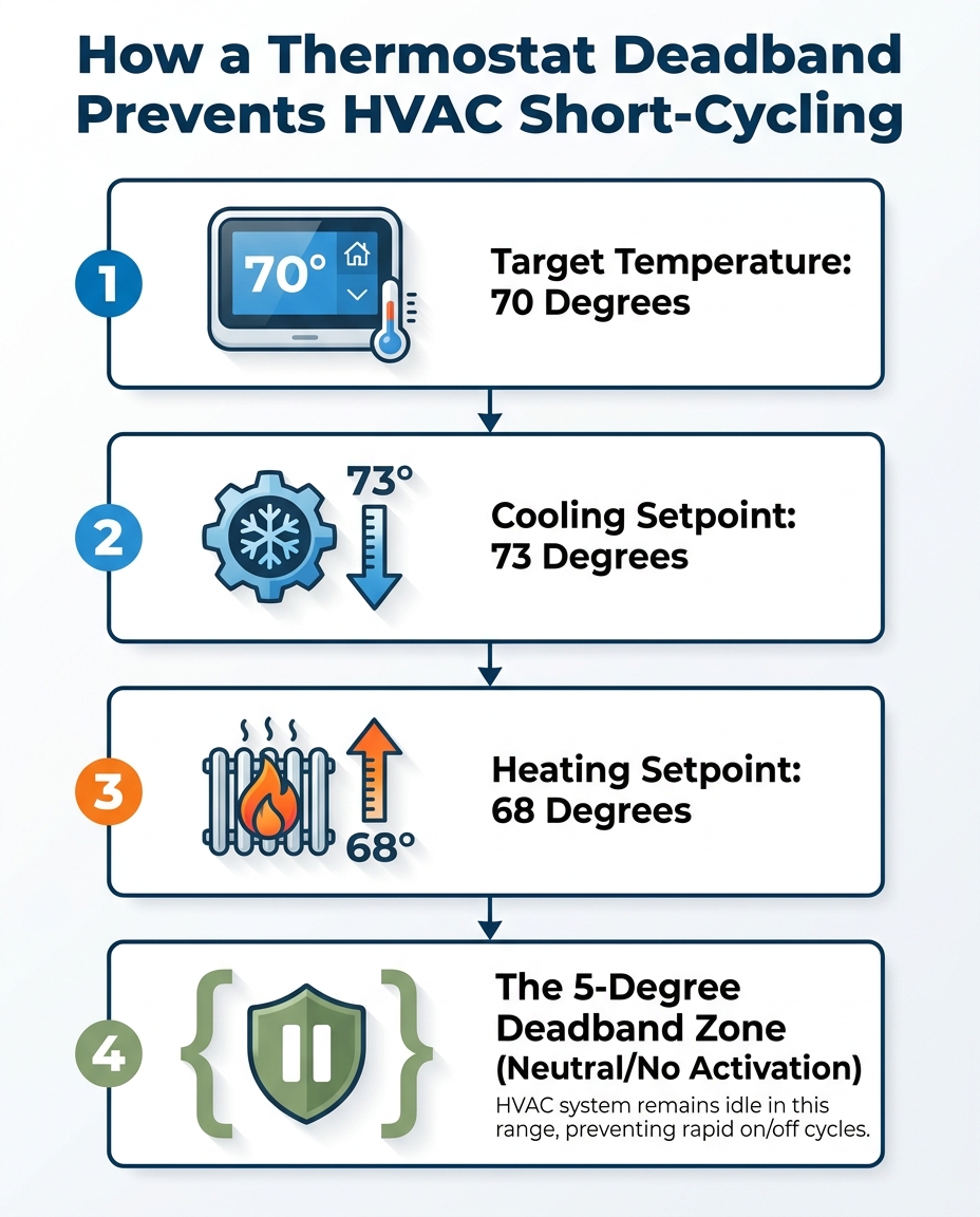 How a Thermostat Deadband Prevents HVAC Short-Cycling