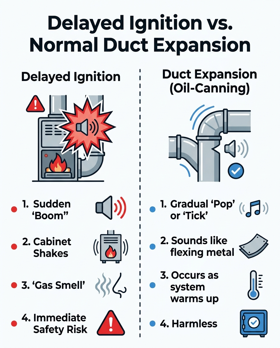Delayed Ignition vs. Normal Duct Expansion
