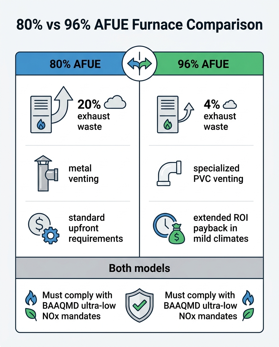 80% vs 96% AFUE Furnace Comparison