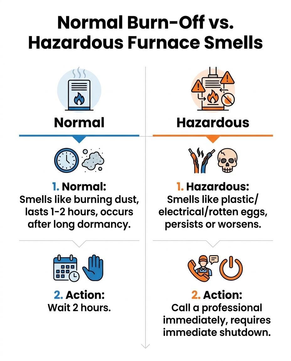 Normal Burn-Off vs. Hazardous Furnace Smells