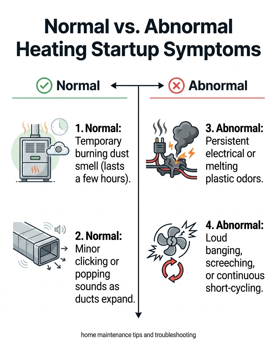 Normal vs. Abnormal Heating Startup Symptoms