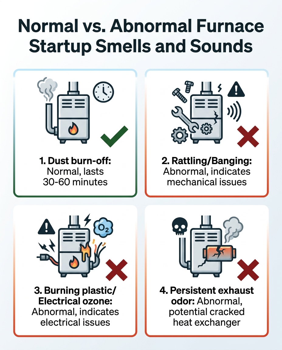 Normal vs. Abnormal Furnace Startup Smells and Sounds