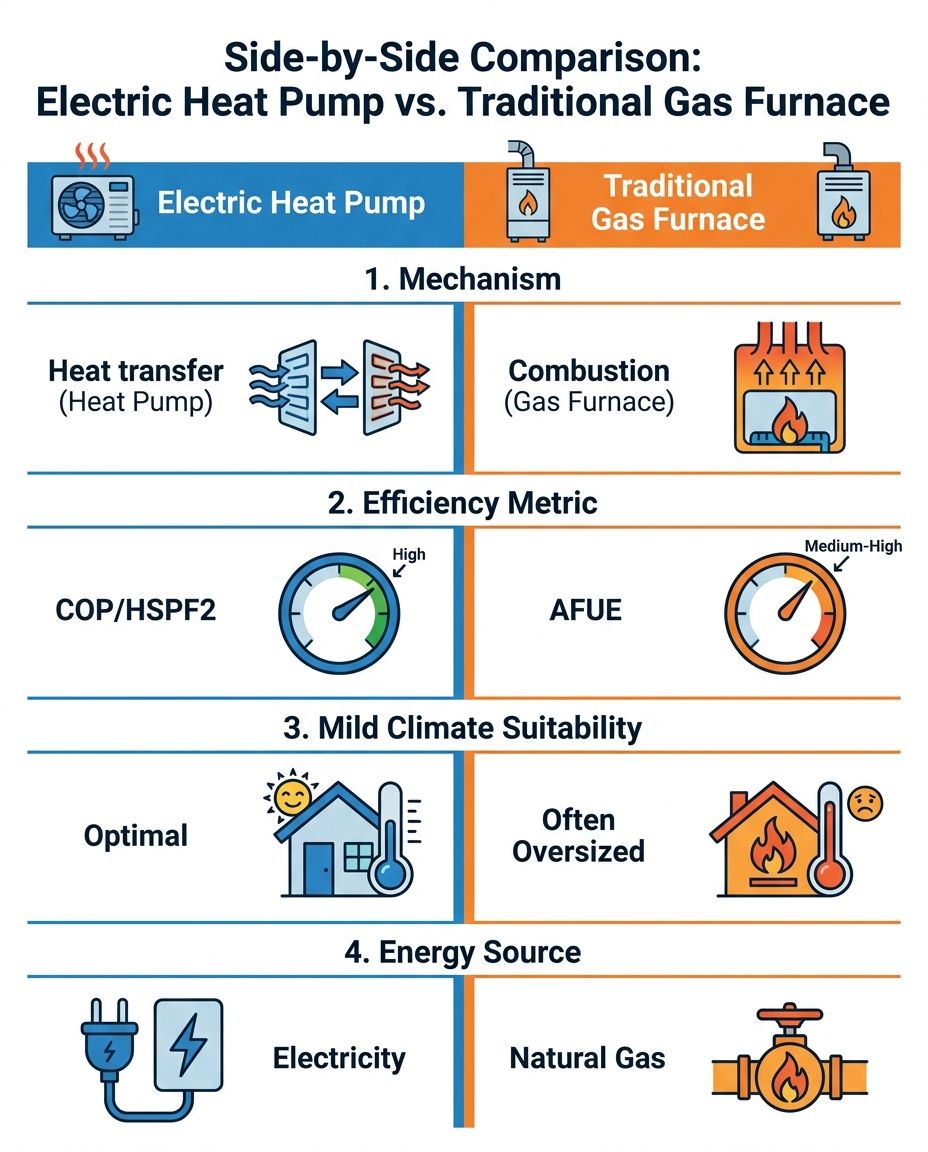 Side-by-Side Comparison: Electric Heat Pump vs. Traditional Gas Furnace