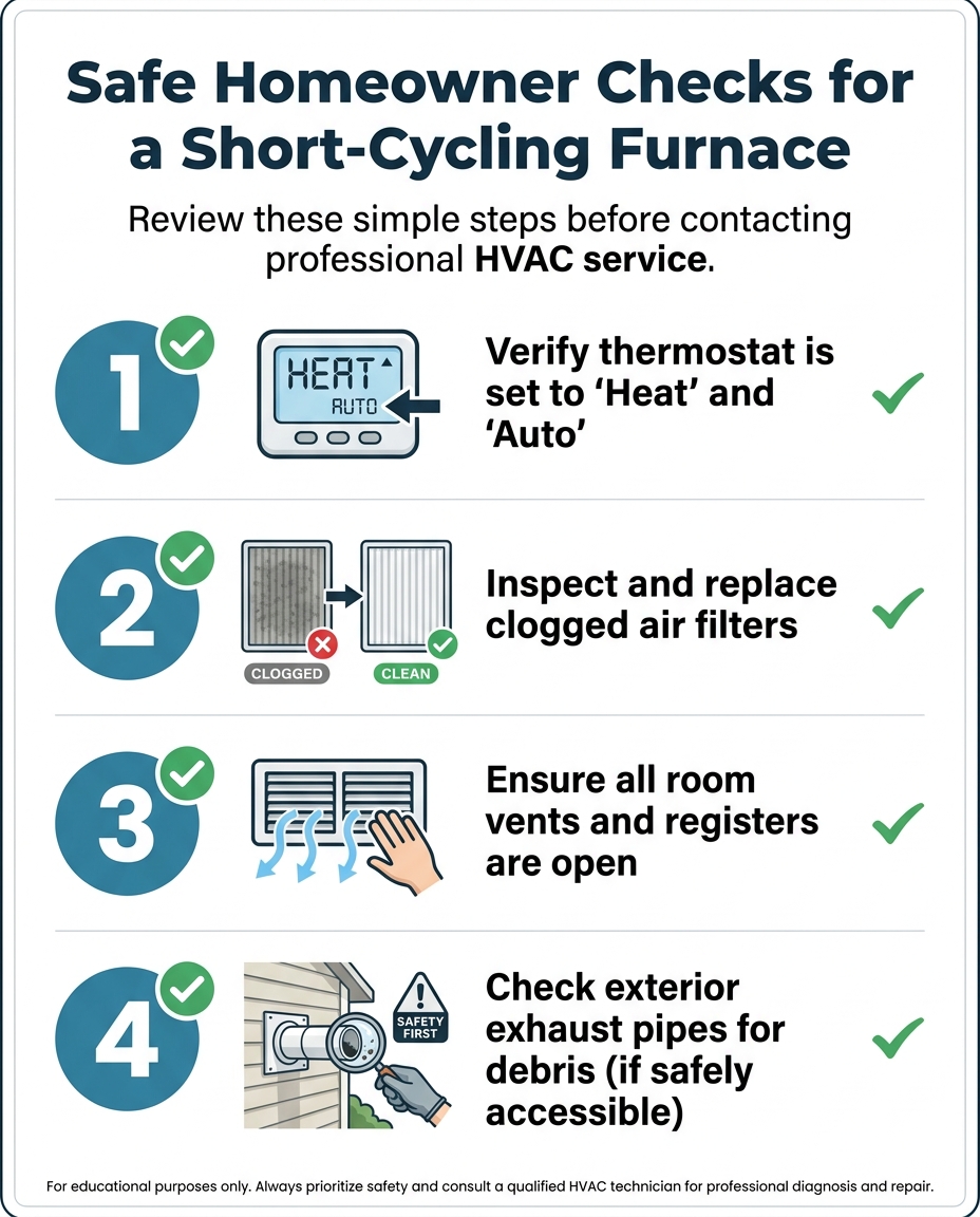 Safe Homeowner Checks for a Short-Cycling Furnace