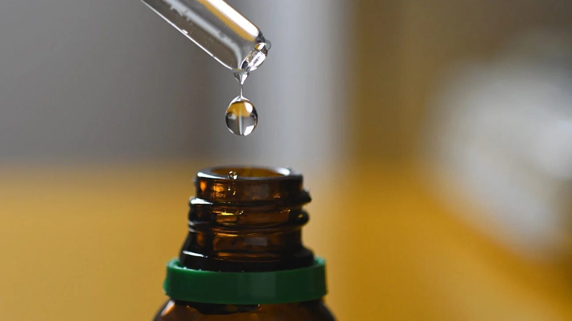 Bottle of HealthHub sermorelin sublingual drops used in hormone therapy programs that support sleep, recovery, and metabolic wellness.